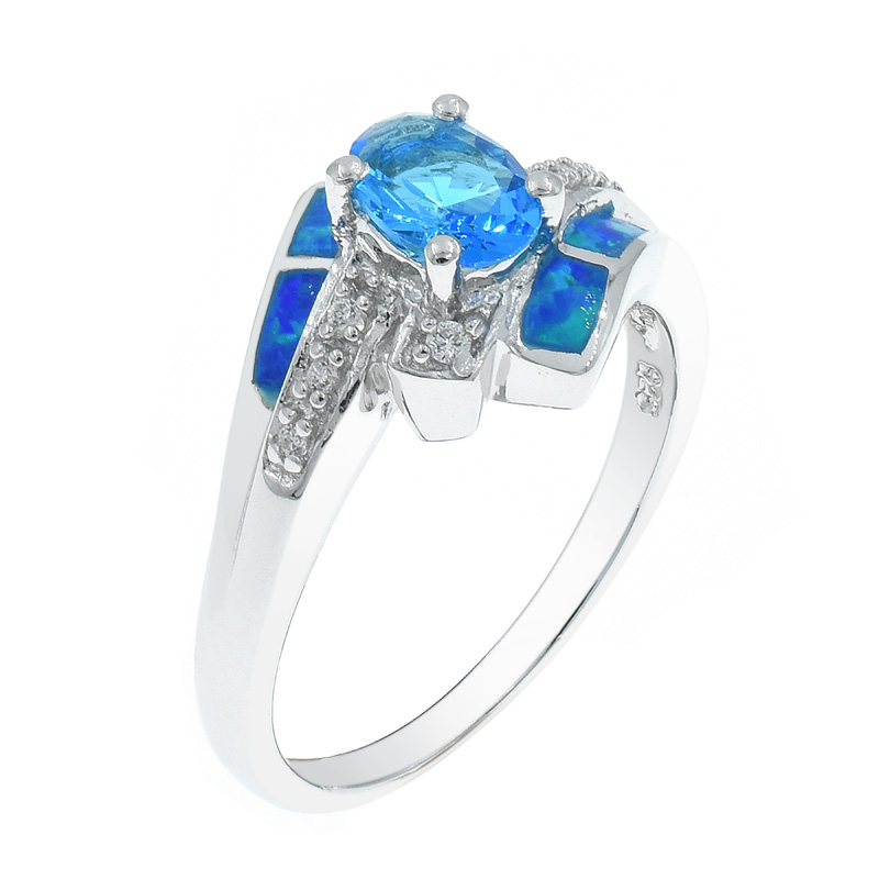silver opal ring for ladies