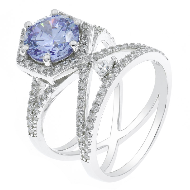 Women Lavender CZ Jewelry Ring