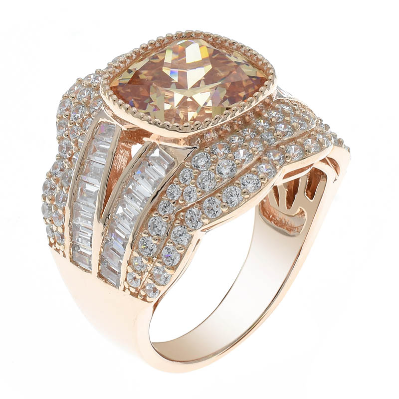 Women Champagne CZ Jewelry Ring