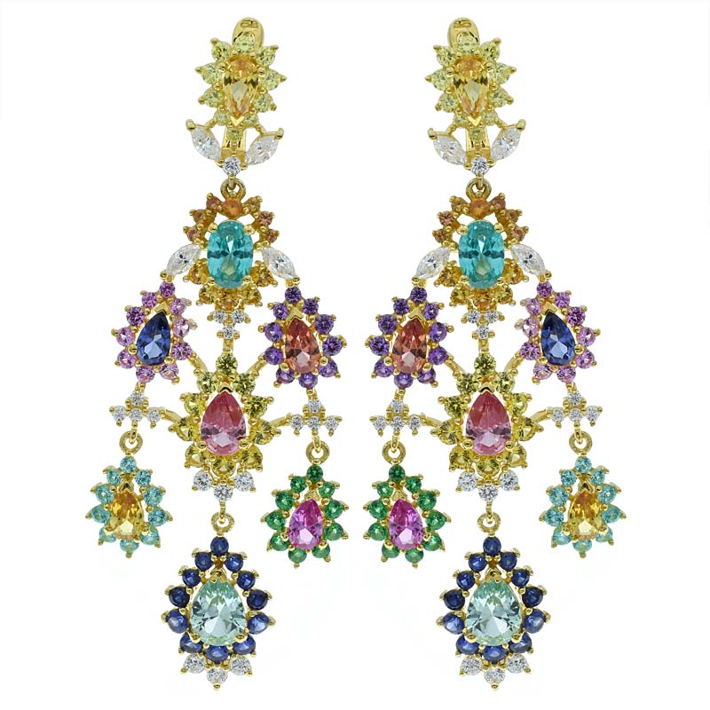 Women Multicolor Stones Jewelry Earrings