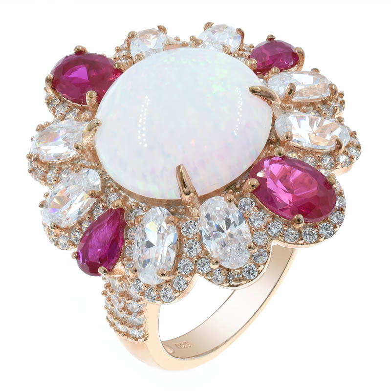 Splendid Flower Opal Women Ring