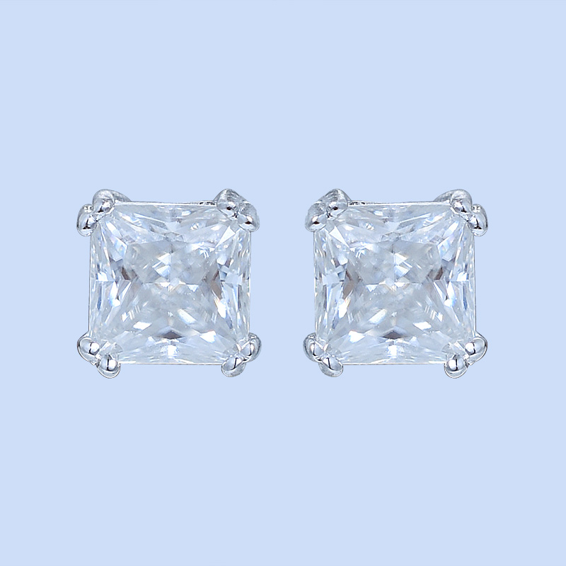 Square Diamond Earrings For Women