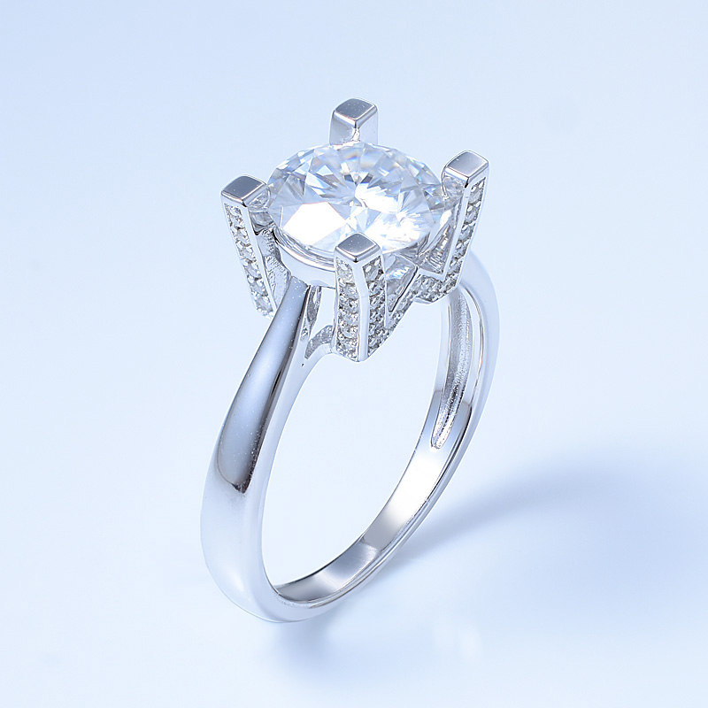 Silver Solitaire Wedding Ring For Ladies 