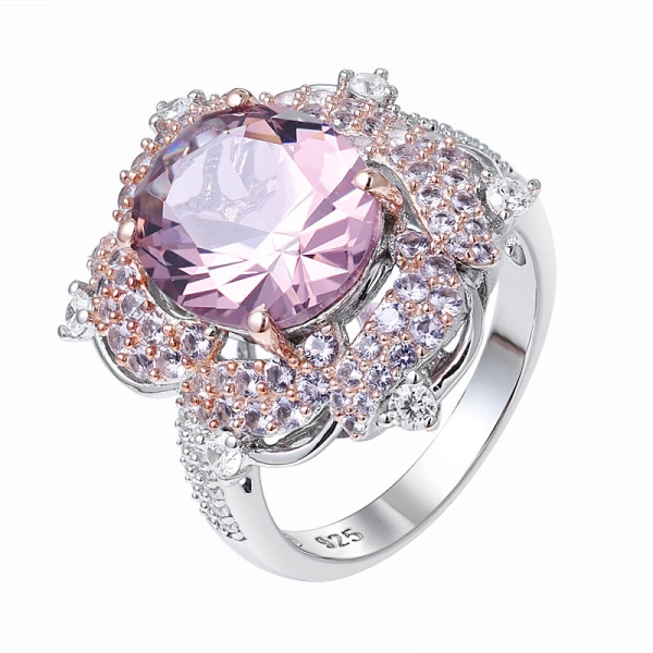 楕円形のカットがイエローダイヤモンドを作成 2トーン スターリングシルバーの結婚指輪にメッキ 